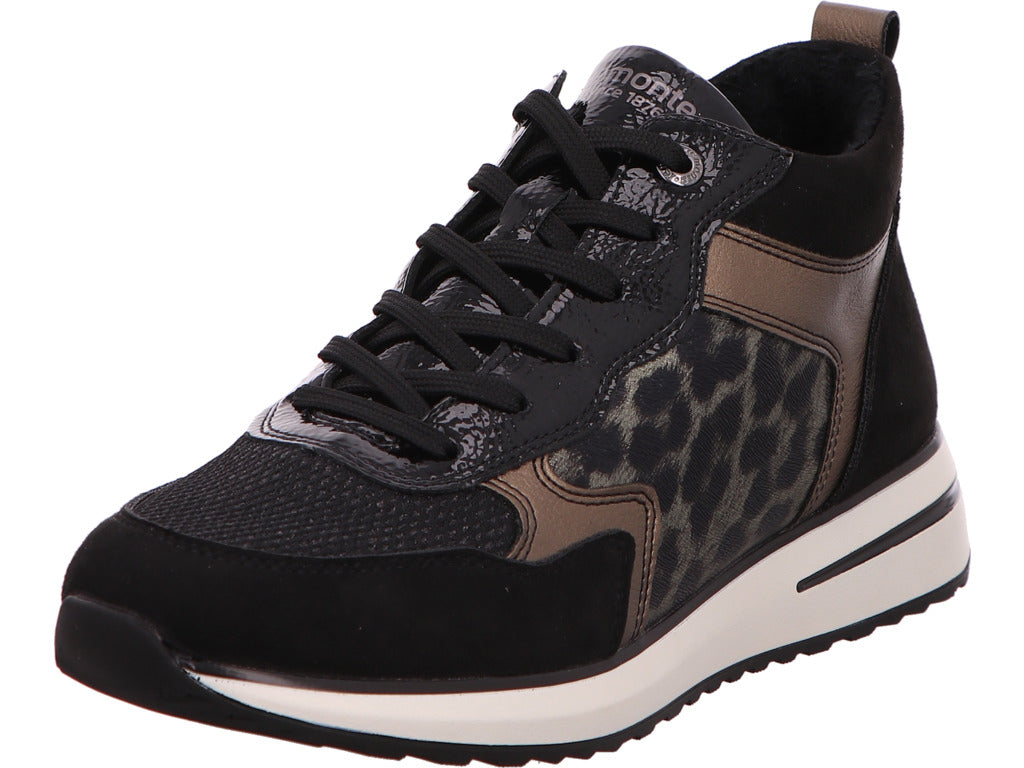 Remonte Damen Stiefel  in schwarz-bunt-kombiniert