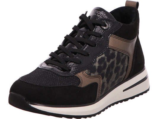 Remonte Damen Stiefel  in schwarz-bunt-kombiniert