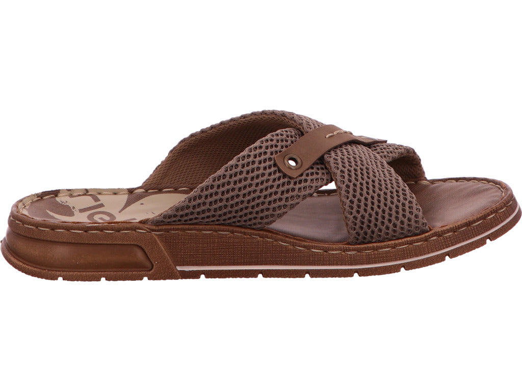 Rieker Herren Pantolette  in beige-bunt-kombiniert