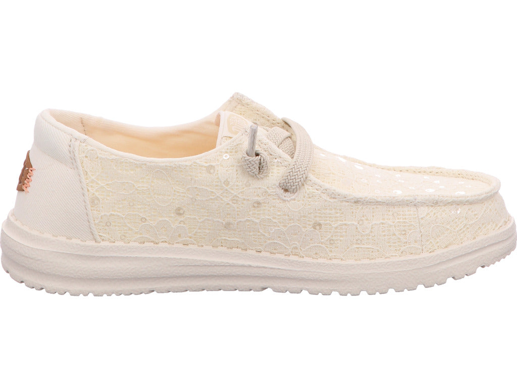 Hey Dude Damen Slipper Wendy Chrochet Lace in weiß