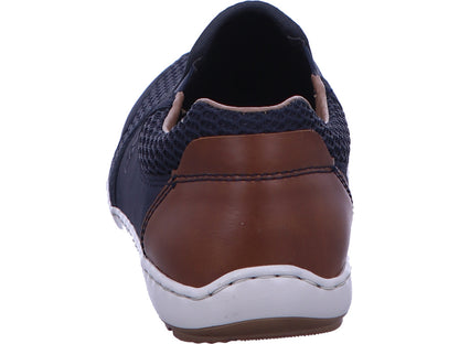 Rieker Herren Slipper  in blau-bunt-kombiniert