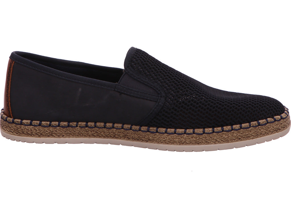 Rieker herenpantoffels in donkerblauw