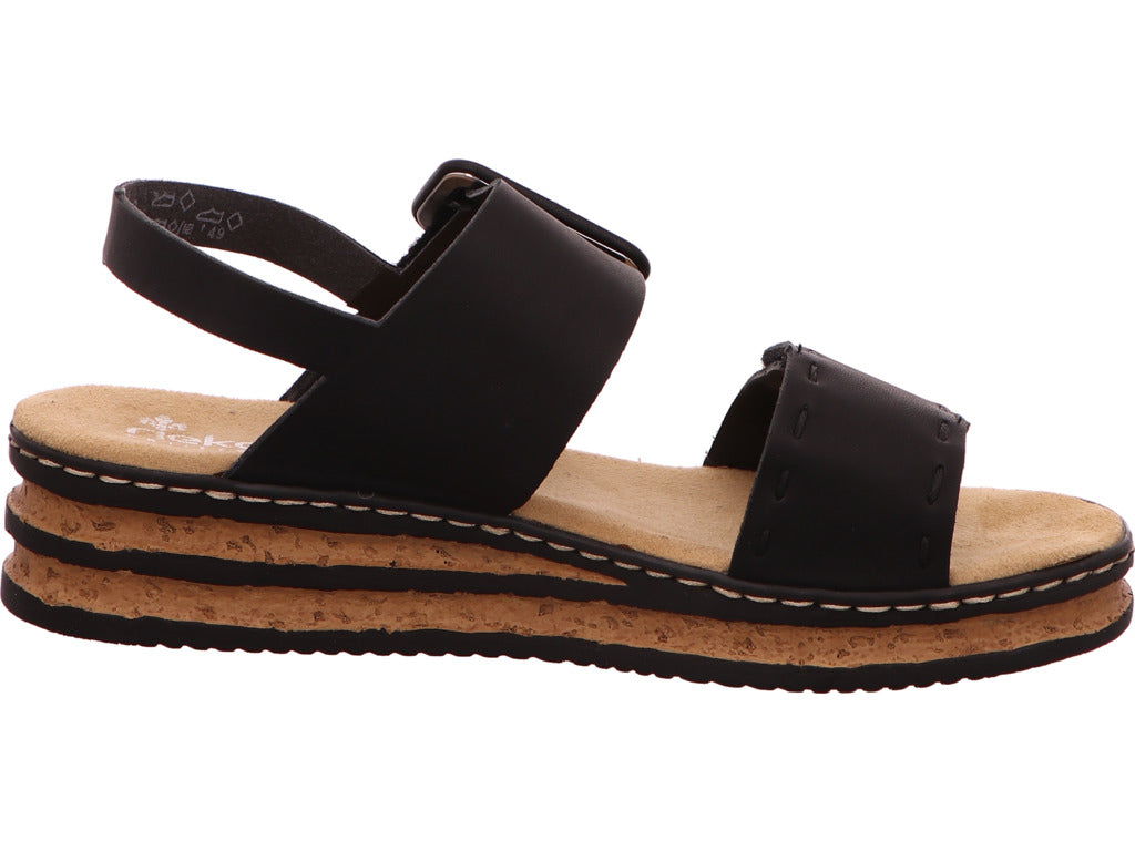 Rieker Damen Sandalette  in schwarz