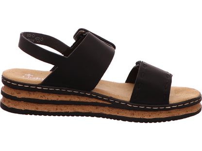 Rieker Damen Sandalette  in schwarz