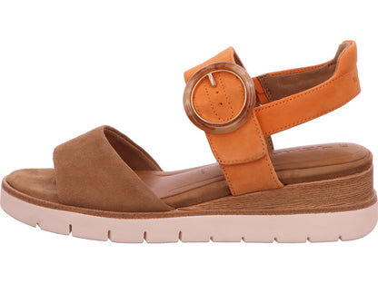 Tamaris Damen Sandalette  in braun-bunt-kombiniert