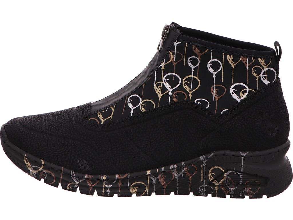Rieker Damen Stiefel  in schwarz-bunt-kombiniert