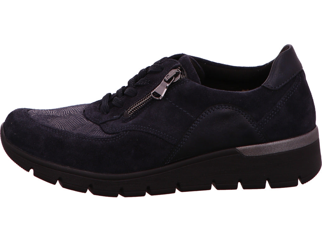 Waldläufer damesschoen met veters K-Ramona in blauw-gecombineerd