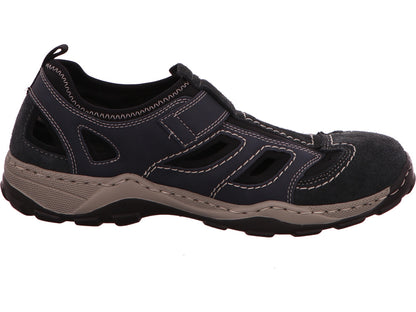 Rieker Herren Slipper  in blau-bunt-kombiniert