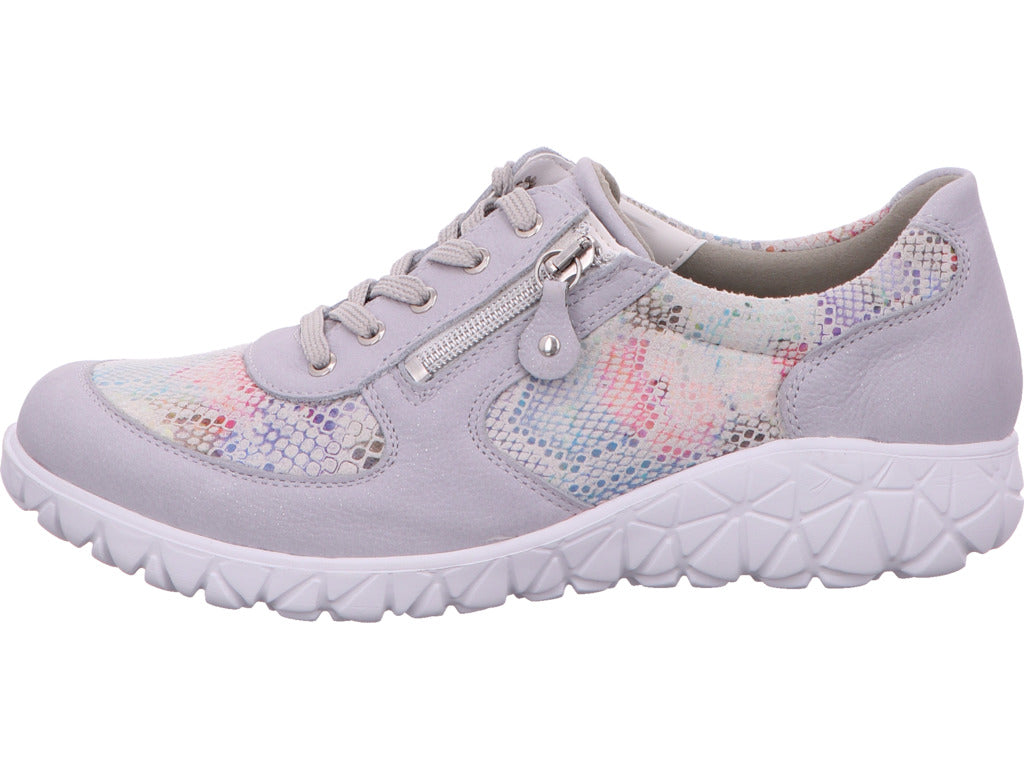 Waldläufer Damen Schnürschuh Havy Soft in grau-bunt-kombiniert