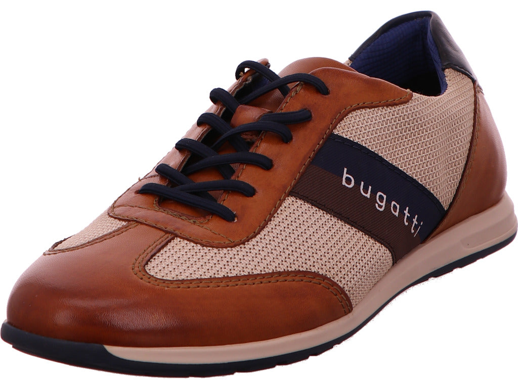 Bugatti herensneakers in een combinatie van bruin en veelkleurig.