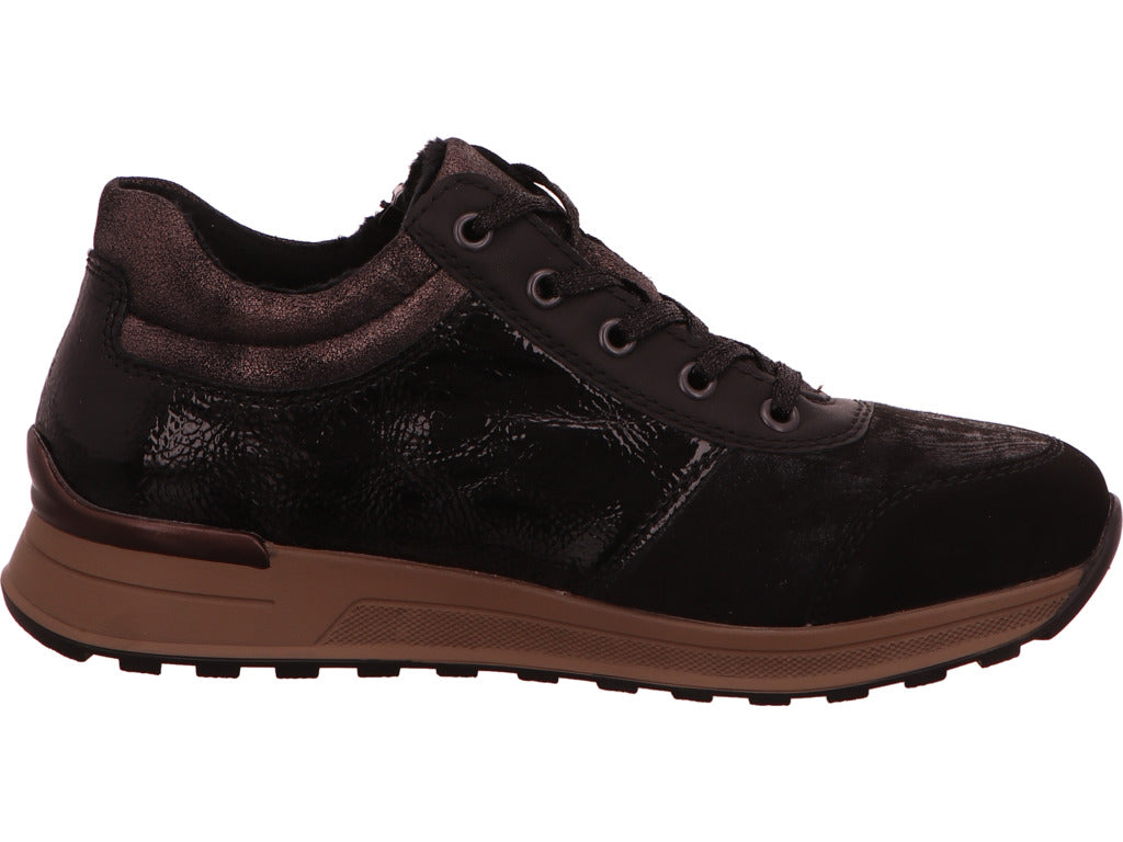 Rieker damesschoen met vetersluiting in zwart