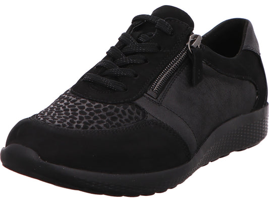 Waldläufer Damen Schnürschuh M-Ira in schwarz