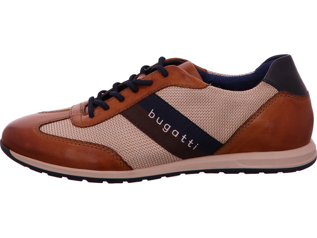 Bugatti herensneakers in een combinatie van bruin en veelkleurig.