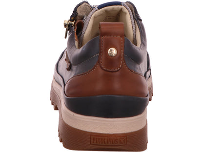 Pikolinos damesschoen met veters, model Vigo, in een blauw-multicolor combinatie.