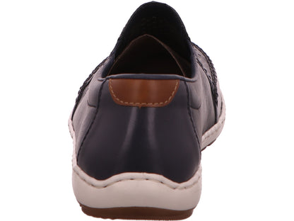 Rieker Herren Slipper  in blau-bunt-kombiniert