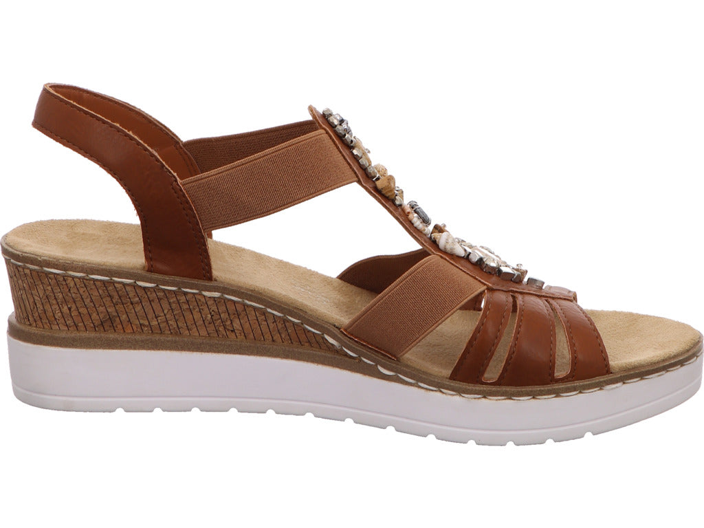 Rieker Damen Sandalette  in hellbraun