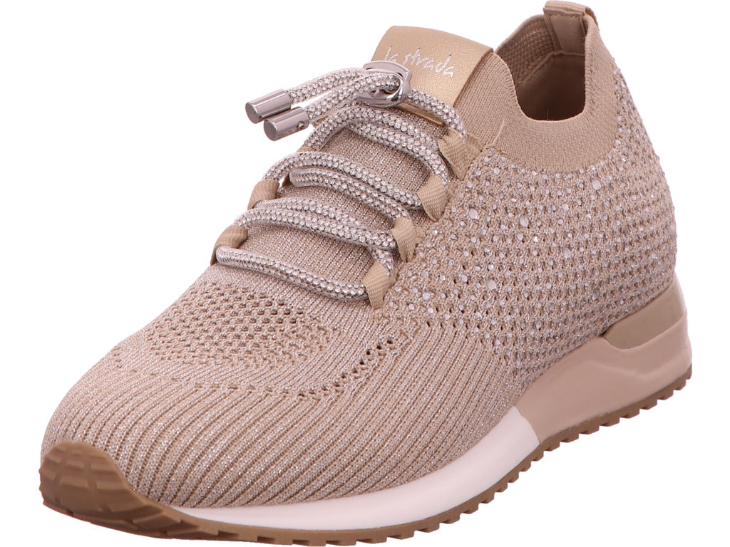 La Strada damessneakers in een beige en veelkleurige combinatie.