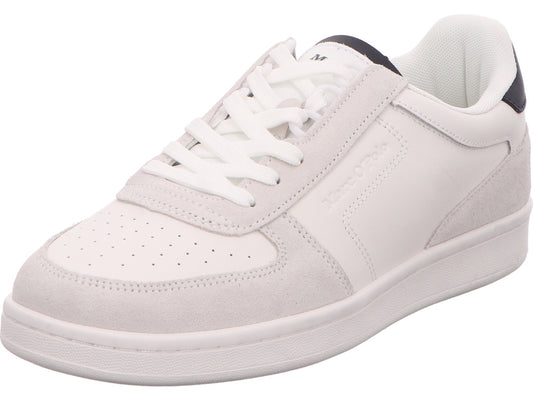 Marc O'Polo herensneakers in een wit-meerkleurige combinatie.