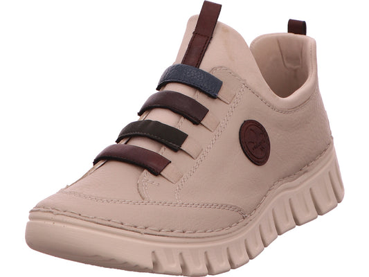 Rieker Damen Slipper  in beige-bunt-kombiniert