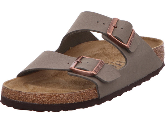Birkenstock Arizona muiltjes voor dames in taupe.