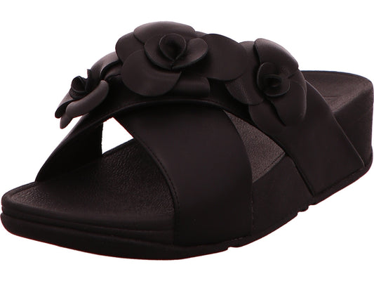 FitFlop Damen Pantolette Cross Slides in schwarz