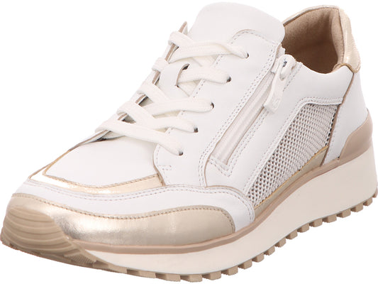 Caprice damessneakers in een wit-meerkleurige combinatie.