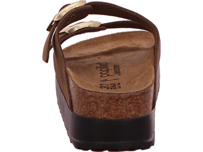 Birkenstock Damen Pantolette Arizona Pap Flex Platform in dunkelbraun