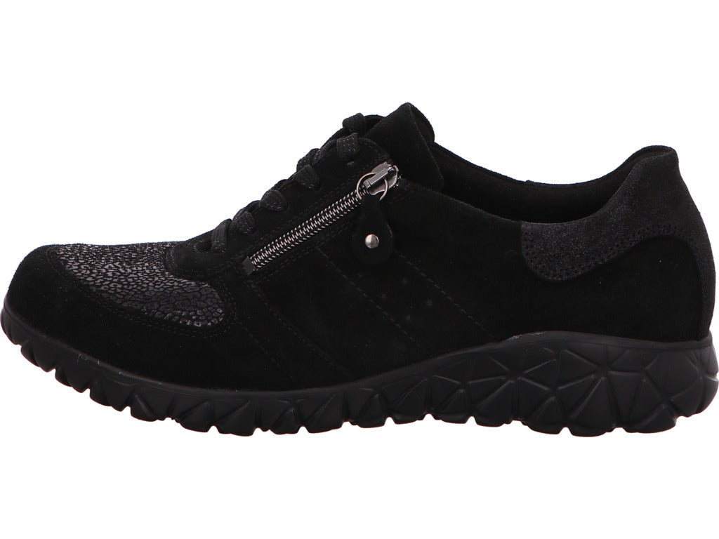 Waldläufer Damen Schnürschuh  in schwarz
