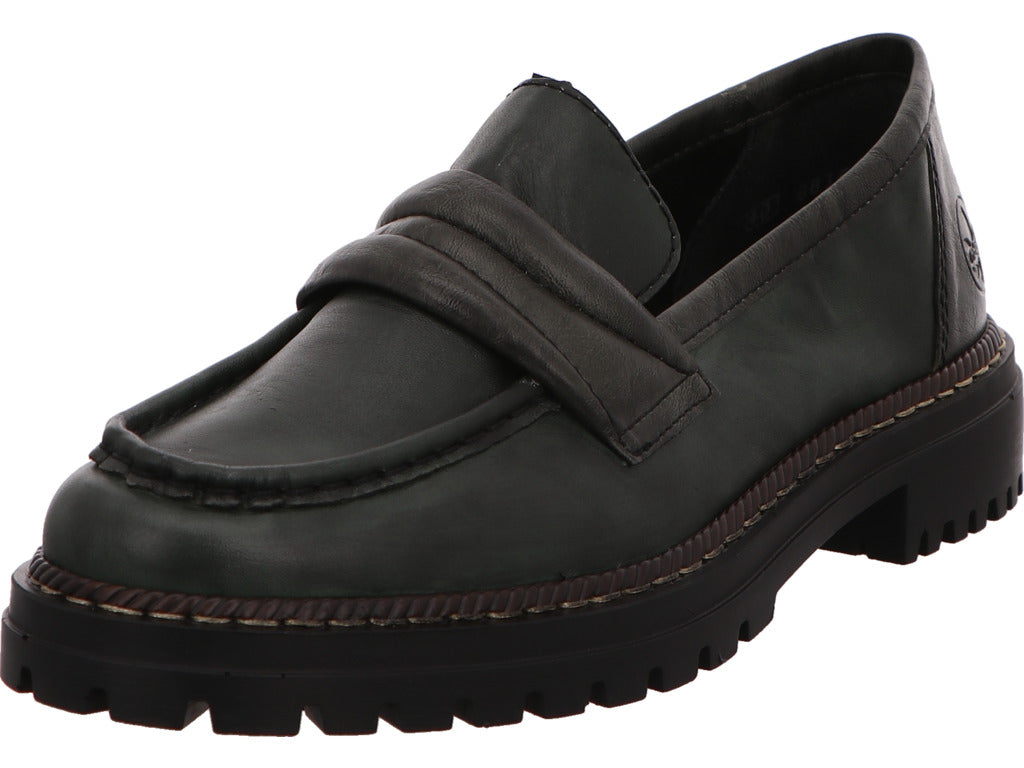 Rieker Damen Slipper  in grün-kombiniert