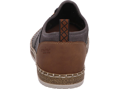 Rieker herensneakers in een combinatie van grijs en meerdere kleuren.