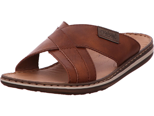 Rieker Herren Pantolette  in braun-kombiniert