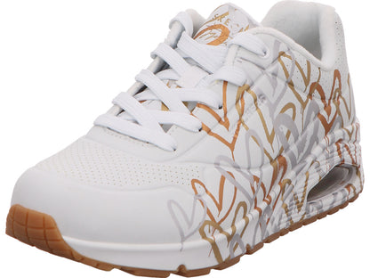 Skechers Damen Sneaker Uno-Metallic Love in weiß-bunt-kombiniert