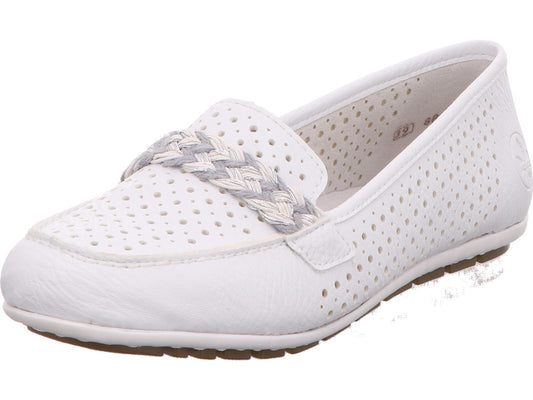Rieker Damen Slipper  in weiß-bunt-kombiniert