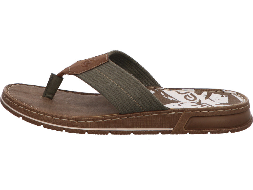 Rieker Herren Pantolette  in grün-bunt-kombiniert