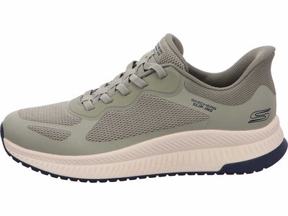 Skechers Herren Slipper Slip-Ins - Bobs Squad 4 in oliv