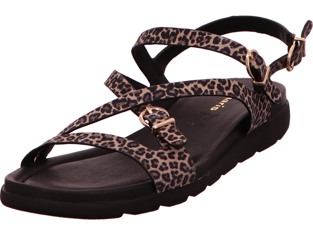 Tamaris Damen Sandalette  in schwarz-bunt-kombiniert