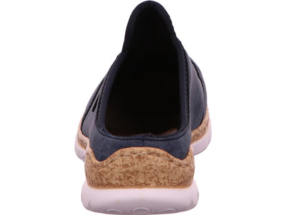 Rieker Damen Clog / Töffler  in blau-bunt-kombiniert