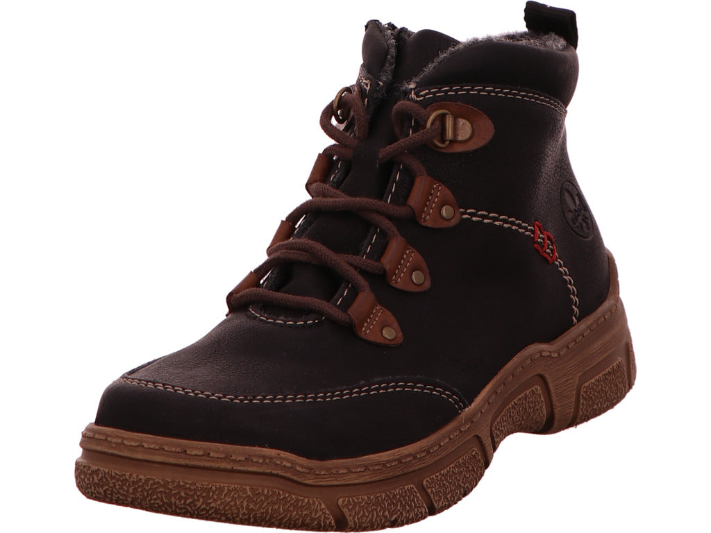 Rieker dameslaarzen in een combinatie van zwart en meerdere kleuren.