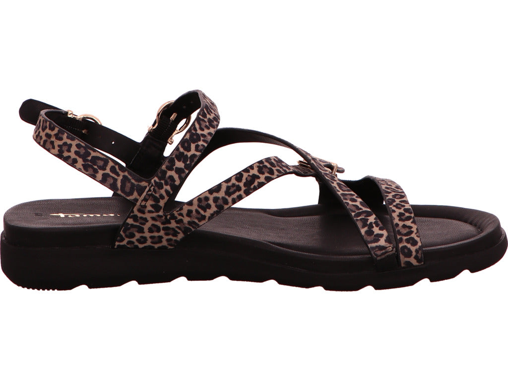 Tamaris Damen Sandalette  in schwarz-bunt-kombiniert