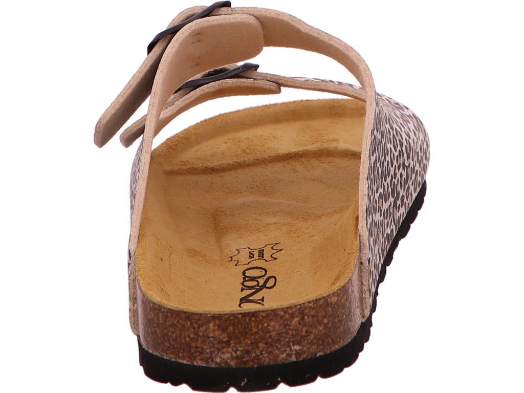 Longo Damen Pantolette  in beige-bunt-kombiniert