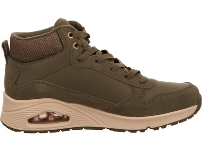 Skechers dameslaarzen Uno - Stacre Shine in olijfgroen