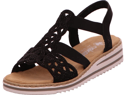 Rieker Damen Sandalette  in schwarz