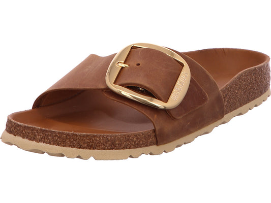 Birkenstock Damen Pantolette Madrid Big Buckle in hellbraun
