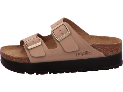 Birkenstock Damen Pantolette Arizona Pap Flex Platform in beige