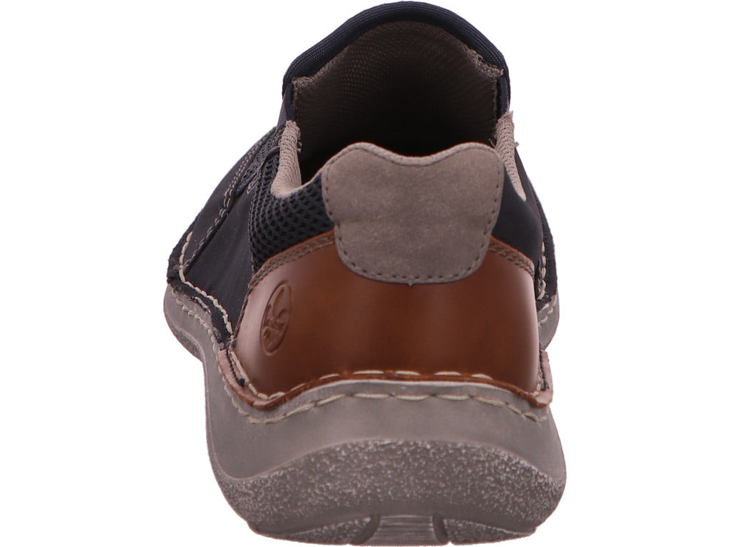 Rieker Herren Slipper  in blau-bunt-kombiniert