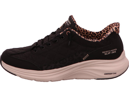 Skechers Damen Sneaker Contour Foam-Leopard Dream in schwarz-bunt-kombiniert