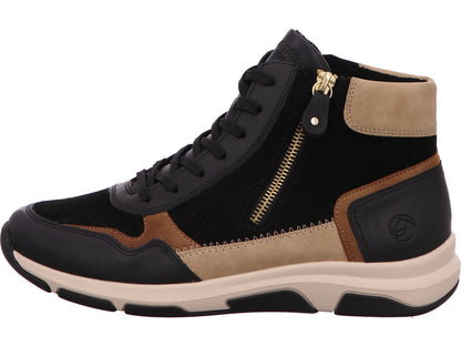 Remonte Damen Stiefel  in schwarz-bunt-kombiniert