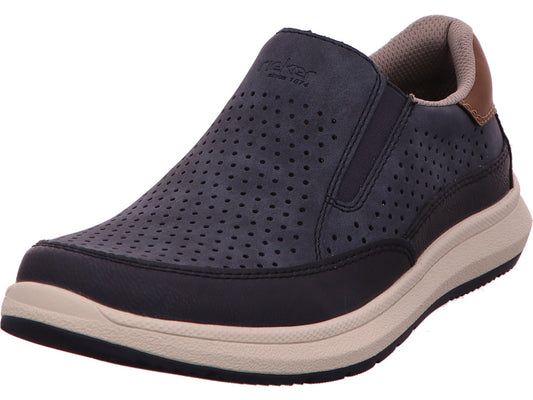 Rieker Herren Slipper  in blau-bunt-kombiniert