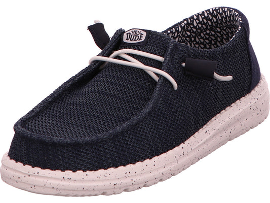 Hey Dude damesslippers Wendy Stretch Sox in donkerblauw