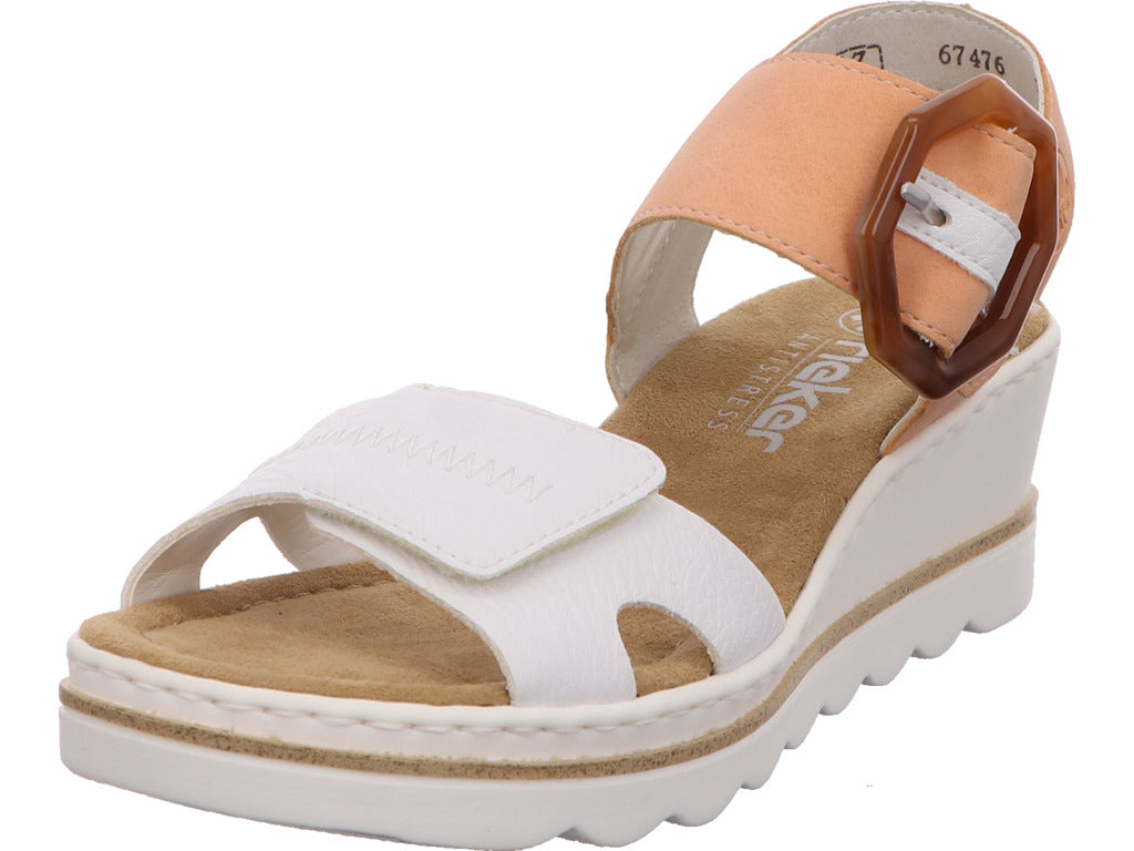 Rieker Damen Sandalette  in weiß-bunt-kombiniert